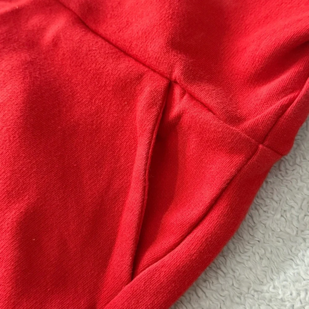 Janie and Jack | Red Embroidered Romper with Ruffle Hem | 5